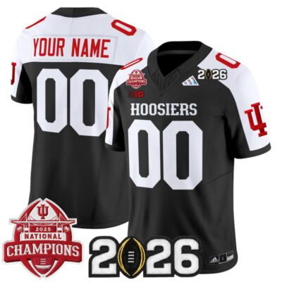 Indiana Hoosiers 2025 National Champions & 2026 CFP Final Patch Vapor Limited Custom Jersey - Black Alternate
