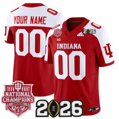 Indiana Hoosiers 2025 National Champions & 2026 CFP Final Patch Vapor Limited Custom Jersey - Crimson Alternate