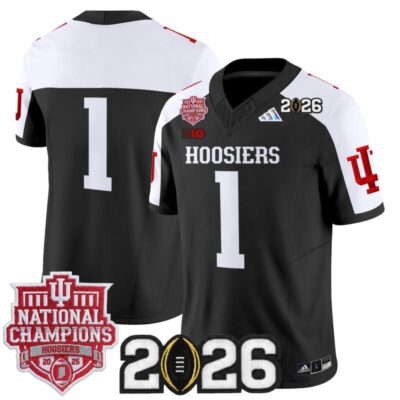 Indiana Hoosiers 2025 National Champions & 2026 CFP Final Patch Vapor Limited Jersey - Black Alternate / #1 Team