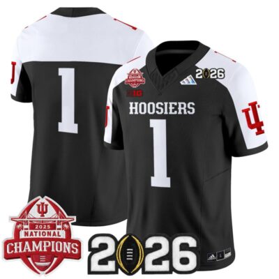 Indiana Hoosiers 2025 National Champions & 2026 CFP Final Patch Vapor Limited Jersey - Black Alternate / #1 Team