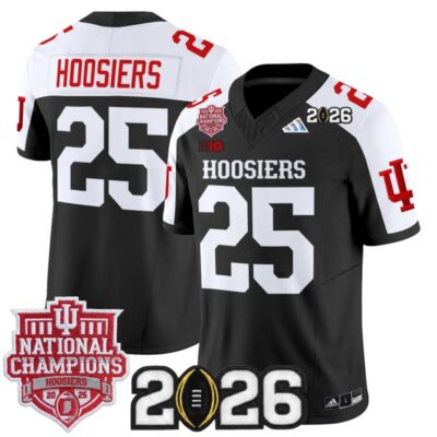 Indiana Hoosiers 2025 National Champions & 2026 CFP Final Patch Vapor Limited Jersey - Black Alternate / #25 Hoosiers