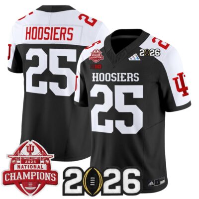 Indiana Hoosiers 2025 National Champions & 2026 CFP Final Patch Vapor Limited Jersey - Black Alternate / #25 Hoosiers