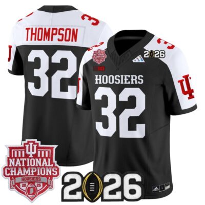 Indiana Hoosiers 2025 National Champions & 2026 CFP Final Patch Vapor Limited Jersey - Black Alternate / Anthony Thompson