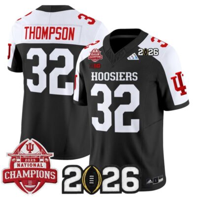 Indiana Hoosiers 2025 National Champions & 2026 CFP Final Patch Vapor Limited Jersey - Black Alternate / Anthony Thompson