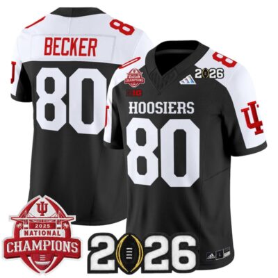Indiana Hoosiers 2025 National Champions & 2026 CFP Final Patch Vapor Limited Jersey - Black Alternate / Charlie Becker