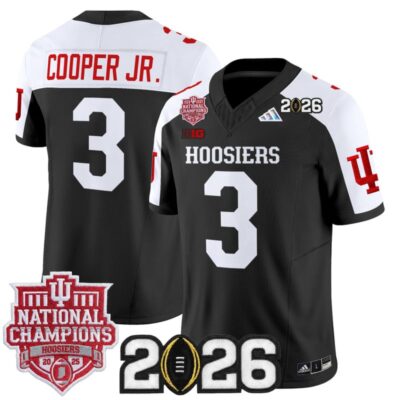 Indiana Hoosiers 2025 National Champions & 2026 CFP Final Patch Vapor Limited Jersey - Black Alternate / Omar Cooper Jr.