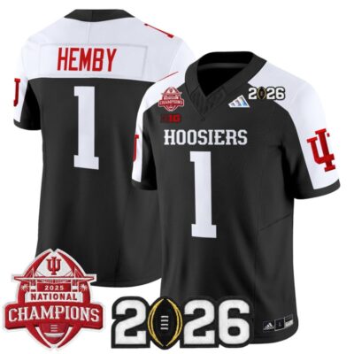 Indiana Hoosiers 2025 National Champions & 2026 CFP Final Patch Vapor Limited Jersey - Black Alternate / Roman Hemby