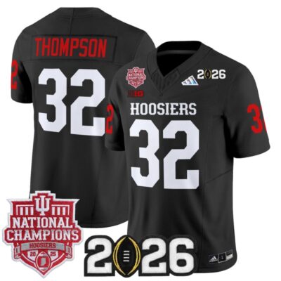 Indiana Hoosiers 2025 National Champions & 2026 CFP Final Patch Vapor Limited Jersey - Black / Anthony Thompson