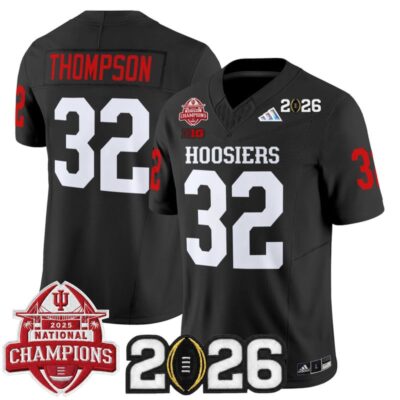 Indiana Hoosiers 2025 National Champions & 2026 CFP Final Patch Vapor Limited Jersey - Black / Anthony Thompson