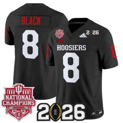 Indiana Hoosiers 2025 National Champions & 2026 CFP Final Patch Vapor Limited Jersey - Black / Kaelon Black