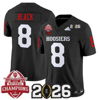 Indiana Hoosiers 2025 National Champions & 2026 CFP Final Patch Vapor Limited Jersey - Black / Kaelon Black