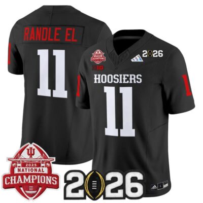 Indiana Hoosiers 2025 National Champions & 2026 CFP Final Patch Vapor Limited Jersey - Black / Randle El