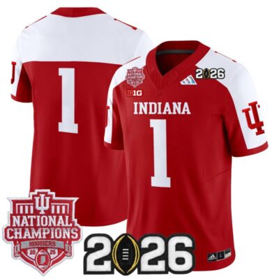 Indiana Hoosiers 2025 National Champions & 2026 CFP Final Patch Vapor Limited Jersey - Crimson Alternate / #1 Team