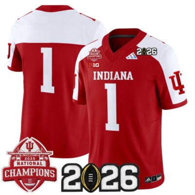 Indiana Hoosiers 2025 National Champions & 2026 CFP Final Patch Vapor Limited Jersey - Crimson Alternate / #1 Team