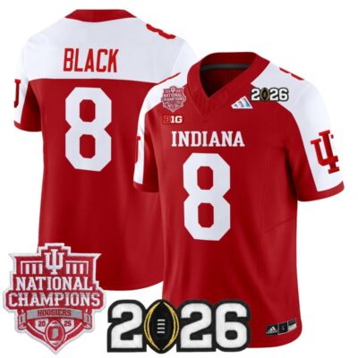 Indiana Hoosiers 2025 National Champions & 2026 CFP Final Patch Vapor Limited Jersey - Crimson Alternate / Kaelon Black