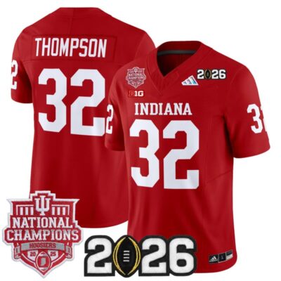 Indiana Hoosiers 2025 National Champions & 2026 CFP Final Patch Vapor Limited Jersey - Crimson / Anthony Thompson