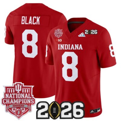 Indiana Hoosiers 2025 National Champions & 2026 CFP Final Patch Vapor Limited Jersey - Crimson / Kaelon Black