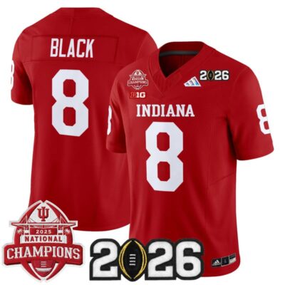 Indiana Hoosiers 2025 National Champions & 2026 CFP Final Patch Vapor Limited Jersey - Crimson / Kaelon Black