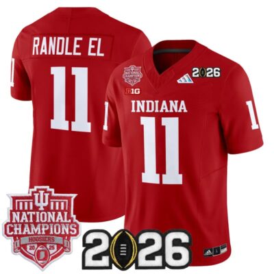 Indiana Hoosiers 2025 National Champions & 2026 CFP Final Patch Vapor Limited Jersey - Crimson / Randle El