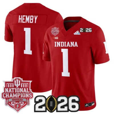 Indiana Hoosiers 2025 National Champions & 2026 CFP Final Patch Vapor Limited Jersey - Crimson / Roman Hemby