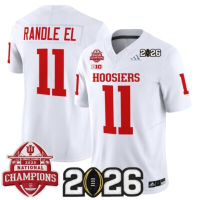 Indiana Hoosiers 2025 National Champions & 2026 CFP Final Patch Vapor Limited Jersey - White / Randle El