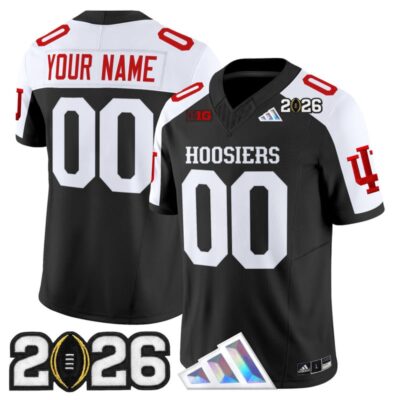 Indiana Hoosiers 2026 CFP Final Patch Vapor Limited Custom Jersey V4 - Black Alternate