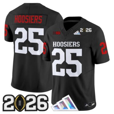 Indiana Hoosiers 2026 CFP Final Patch Vapor Limited Jersey - Black / #25 Hoosiers