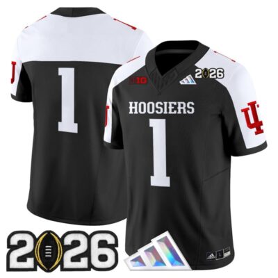 Indiana Hoosiers 2026 CFP Final Patch Vapor Limited Jersey - Black Alternate / #1 Team