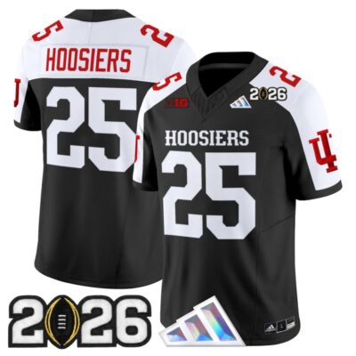 Indiana Hoosiers 2026 CFP Final Patch Vapor Limited Jersey - Black Alternate / #25 Hoosiers