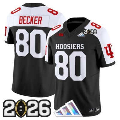 Indiana Hoosiers 2026 CFP Final Patch Vapor Limited Jersey - Black Alternate / Charlie Becker