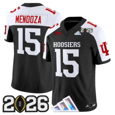 Indiana Hoosiers 2026 CFP Final Patch Vapor Limited Jersey - Black Alternate / Fernando Mendoza