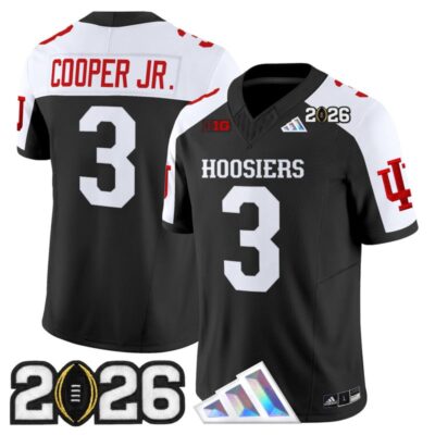 Indiana Hoosiers 2026 CFP Final Patch Vapor Limited Jersey - Black Alternate / Omar Cooper Jr.