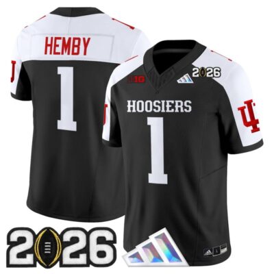 Indiana Hoosiers 2026 CFP Final Patch Vapor Limited Jersey - Black Alternate / Roman Hemby