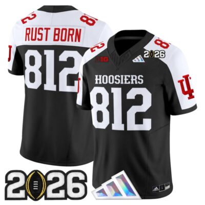Indiana Hoosiers 2026 CFP Final Patch Vapor Limited Jersey - Black Alternate / Rust Born 812