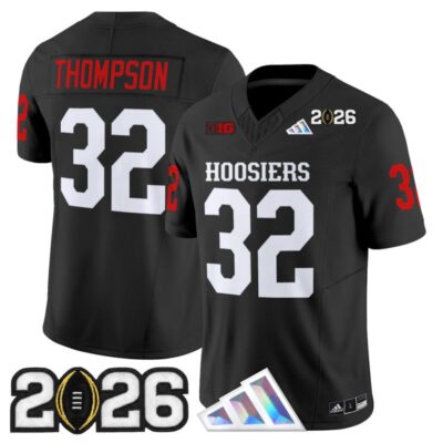 Indiana Hoosiers 2026 CFP Final Patch Vapor Limited Jersey - Black / Anthony Thompson