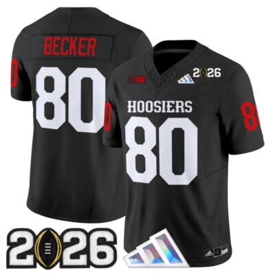 Indiana Hoosiers 2026 CFP Final Patch Vapor Limited Jersey - Black / Charlie Becker