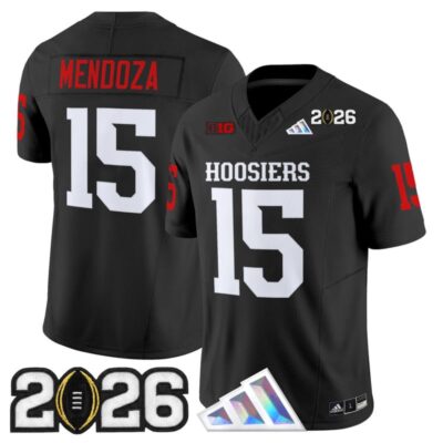 Indiana Hoosiers 2026 CFP Final Patch Vapor Limited Jersey - Black / Fernando Mendoza