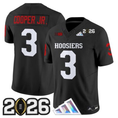 Indiana Hoosiers 2026 CFP Final Patch Vapor Limited Jersey - Black / Omar Cooper Jr.