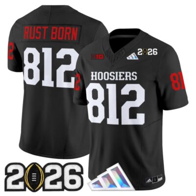 Indiana Hoosiers 2026 CFP Final Patch Vapor Limited Jersey - Black / Rust Born 812