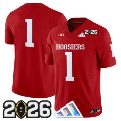 Indiana Hoosiers 2026 CFP Final Patch Vapor Limited Jersey - Crimson / #1 Team