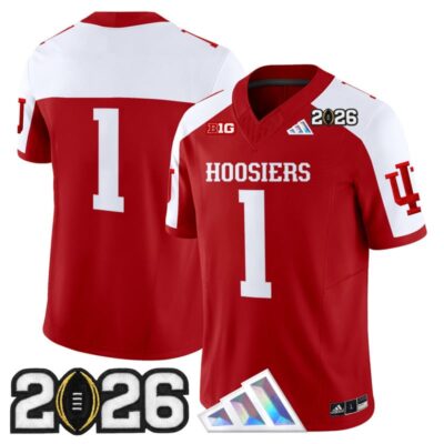 Indiana Hoosiers 2026 CFP Final Patch Vapor Limited Jersey - Crimson Alternate / #1 Team