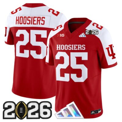 Indiana Hoosiers 2026 CFP Final Patch Vapor Limited Jersey - Crimson Alternate / #25 Hoosiers