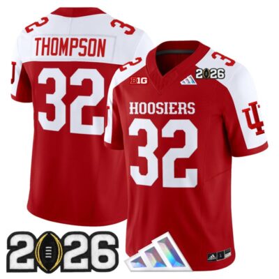 Indiana Hoosiers 2026 CFP Final Patch Vapor Limited Jersey - Crimson Alternate / Anthony Thompson