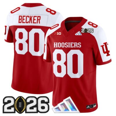 Indiana Hoosiers 2026 CFP Final Patch Vapor Limited Jersey - Crimson Alternate / Charlie Becker