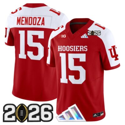Indiana Hoosiers 2026 CFP Final Patch Vapor Limited Jersey - Crimson Alternate / Fernando Mendoza