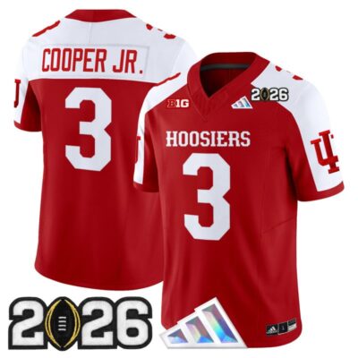 Indiana Hoosiers 2026 CFP Final Patch Vapor Limited Jersey - Crimson Alternate / Omar Cooper Jr.
