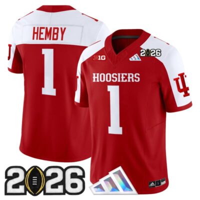 Indiana Hoosiers 2026 CFP Final Patch Vapor Limited Jersey - Crimson Alternate / Roman Hemby