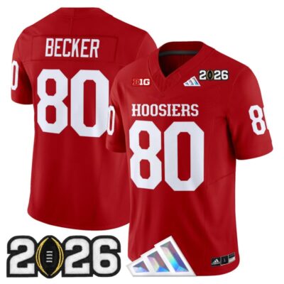 Indiana Hoosiers 2026 CFP Final Patch Vapor Limited Jersey - Crimson / Charlie Becker