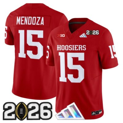 Indiana Hoosiers 2026 CFP Final Patch Vapor Limited Jersey - Crimson / Fernando Mendoza