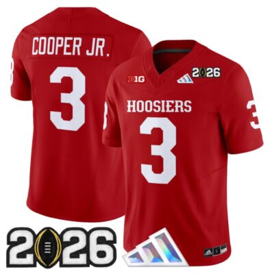 Indiana Hoosiers 2026 CFP Final Patch Vapor Limited Jersey - Crimson / Omar Cooper Jr.